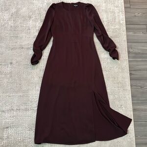 Long-sleeve Burgundy Dress